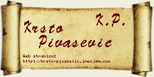 Krsto Pivašević vizit kartica